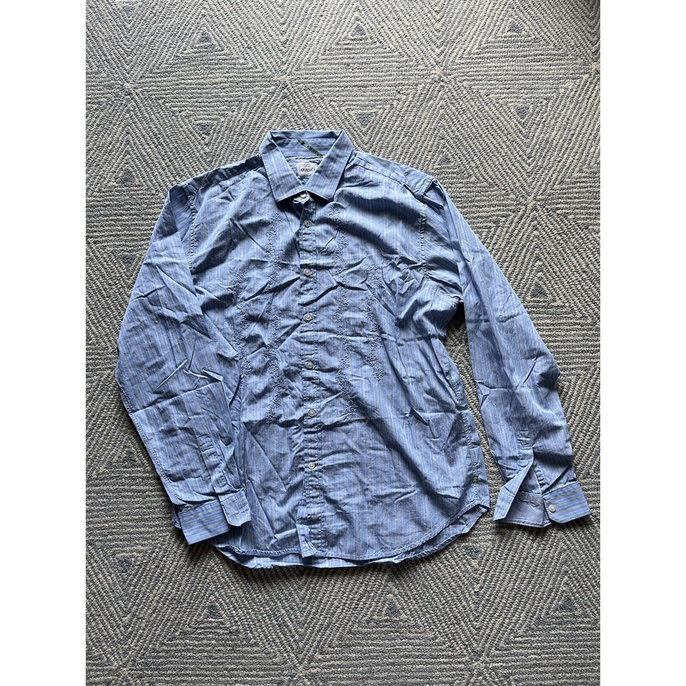 Guess Embroidered Long Sleeve Button Shirt - Blue/Green/Yellow - XL - Picture 1 of 8